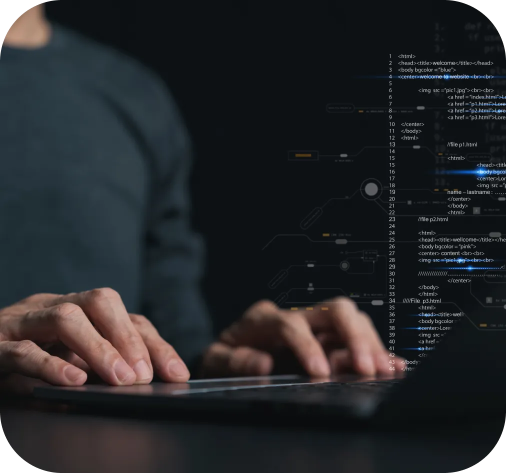 Developer writing code